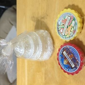 Wedding cake candle and two Yankee candle potpourri tarts